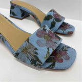 Marc Fisher Size 8 Women's Blue-Multi Floral Strappy Sandals