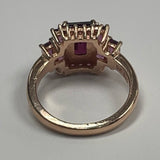 Rasberry Rhodolite 925 Rose plated Size 6 Ring