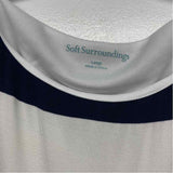 Soft Surroundings Size L Women's Navy-White Stripe Maxi Dress