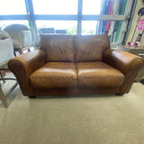 Brown Leather Loveseat