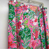 Lilly Pulitzer Size L Women's Pink-Multi Floral Halter Top and Pull OnMaxi Skirt