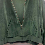 Pact Women's Size Xl Green Solid Zip Up/Hoodie Jacket