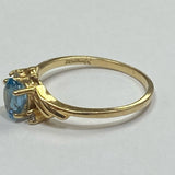 Yellow-Blue Blue Topaz 14K Gold 6.5 Ring