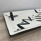 Mikasa Handcrafted Collection Reggae White-Black Ceramic Platter