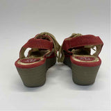 Fly London Size 37-6.5 Women's Red Cut Out Wedge Shoes