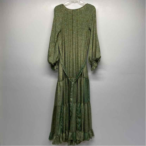 Karma Living Size One Size-M Women's Green Pattern Maxi Dress