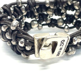 Uno de 50 Brown-Sillver Sterling Silver Bracelet