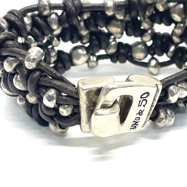 Uno de 50 Brown-Sillver Sterling Silver Bracelet