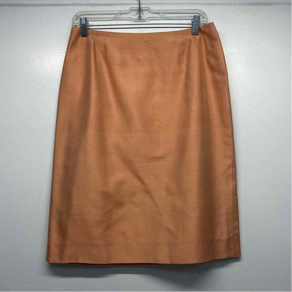 Dana Buchman Size 8 Women's Peach Solid Pencil-Knee Skirt