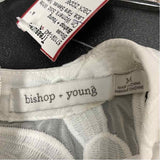 Bishop + Young Size M Women's White Solid Flare Sleeves Blouse