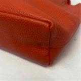 Made in Italy Orange Leather Pebbled Satchel Handbag
