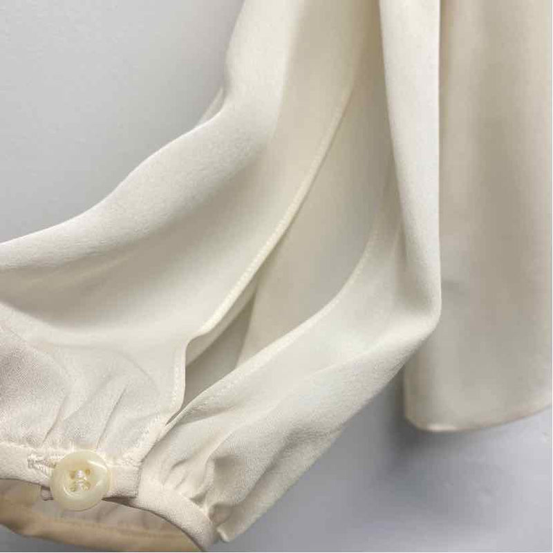 St. John Size L Women's Offwhite Solid Cold Shoulder Blouse