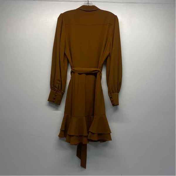 Alex Marie Size 6-S Women's Brown Solid Shirt Dress