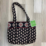 Vera Bradley Black-Multicolor Pattern Tote Handbag