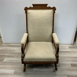 Antique Brown-Beige Wood Rocking Chair