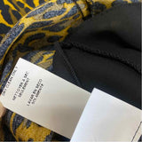 Karen Kane Size L-10 Women's Black-Yellow Pattern A Line Skirt