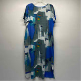 Parsley & Sage Size L Women's Blue-Multi Patchwork Maxi Dress