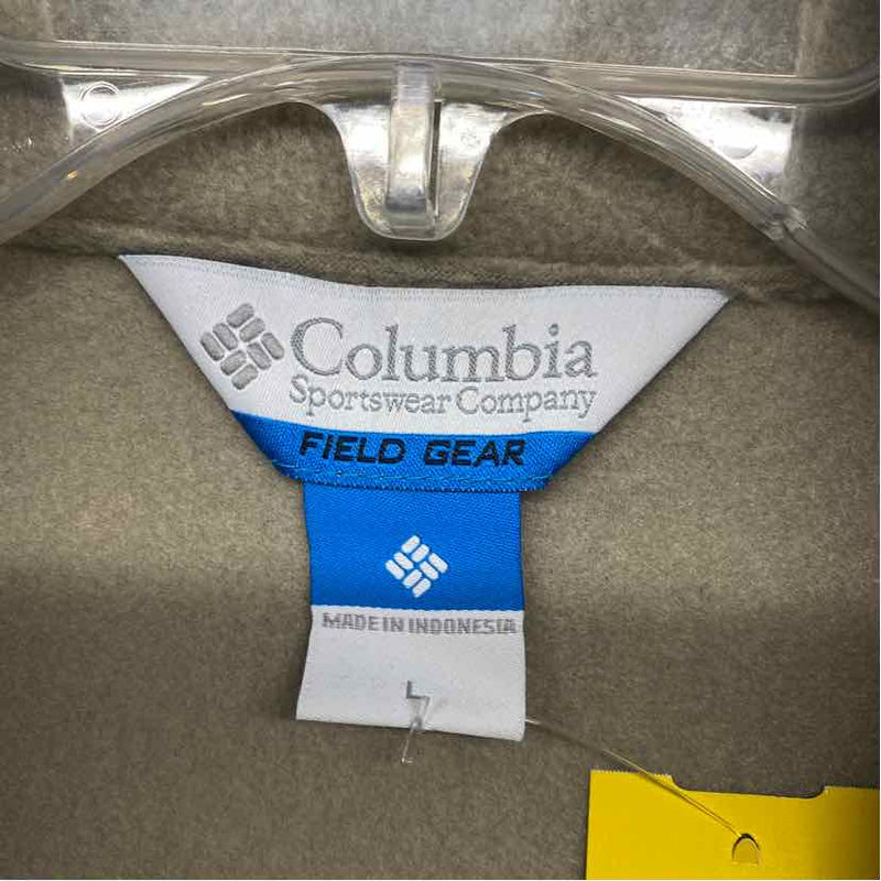 Columbia Size L Tan Fleece Polyester Solid Men's Vest