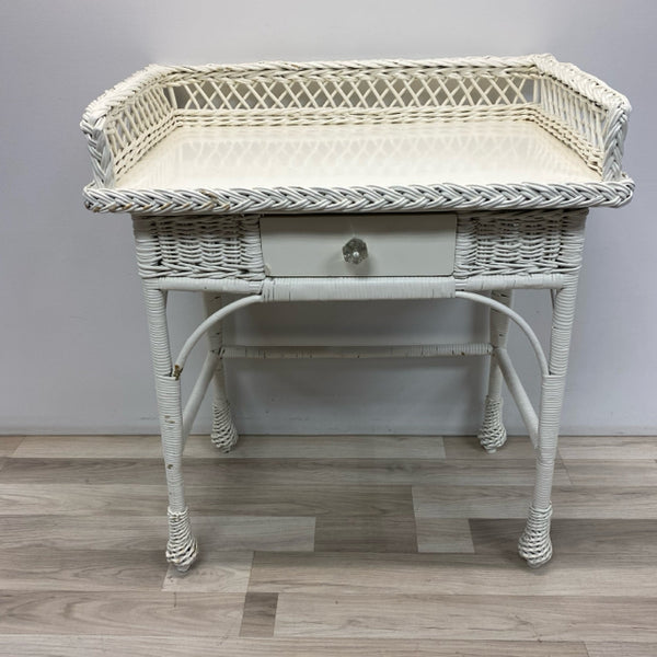 White Wicker Desk