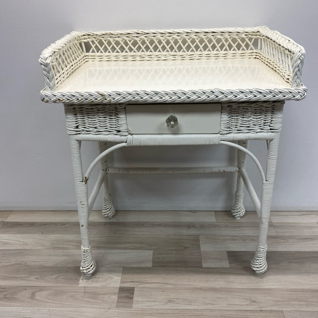 White Wicker Desk