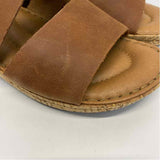 Born Size 8 Women's Brown Solid Wedge Sandals