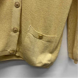 St. John Size M Women's Gold Solid Button Up Sweater