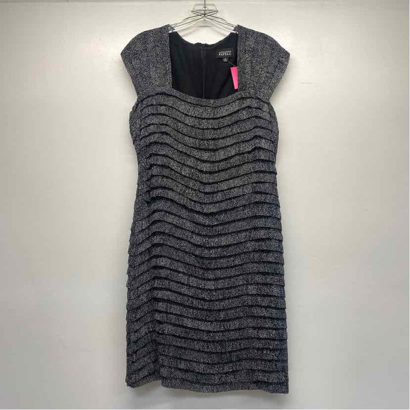 Adrianna Papell Size 12-L Women's Black-White Pattern Sheath Dress – Treasures Upscale Consignment