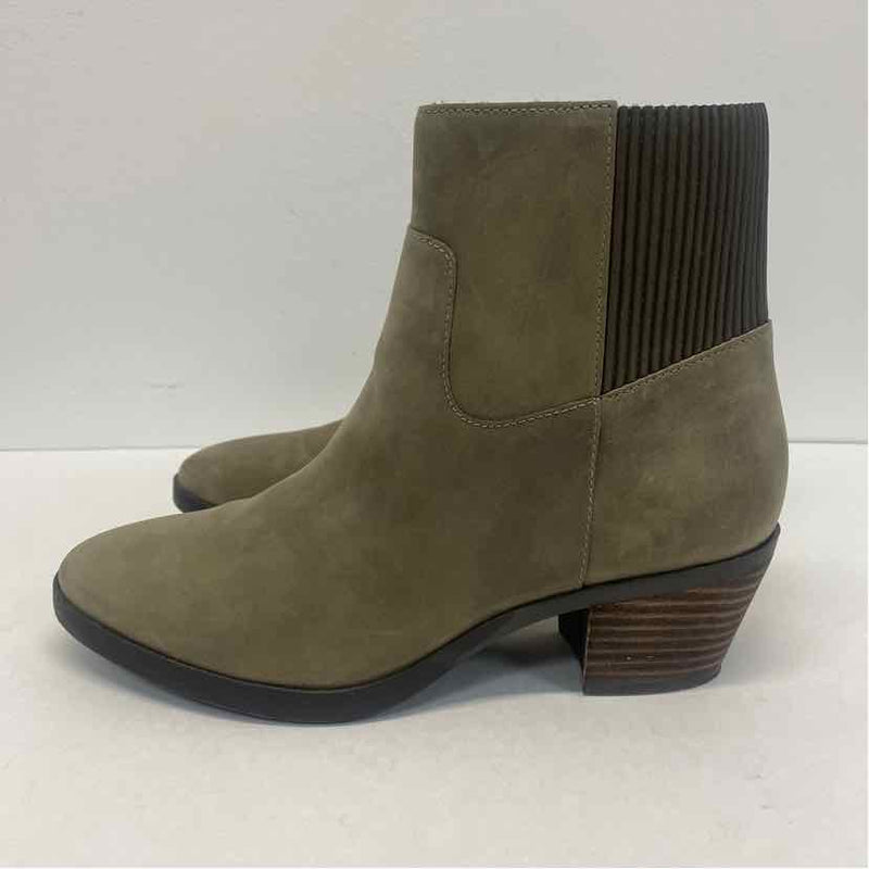 Vionic Shantelle Size 7 Women's Olive Green Solid Zip Up Booties