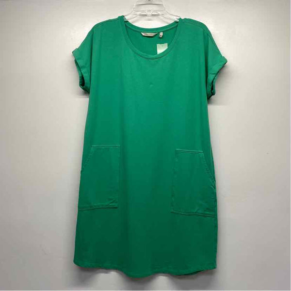 Soft Surroundings Size L Women's Green Solid Shift Dress
