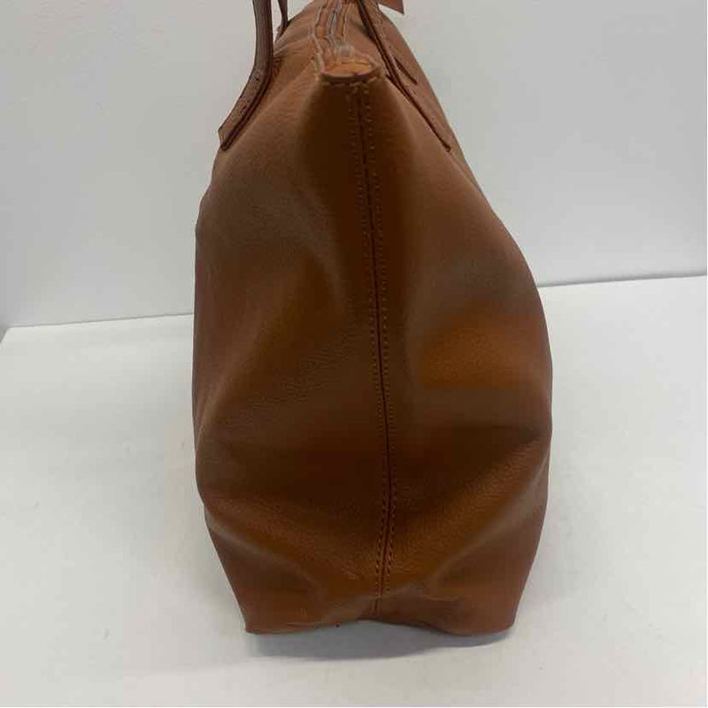 Joy Brown Leather Pebbled Tote Handbag
