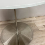 Bernhardt Design Pedestal Stain Steel Glass Table