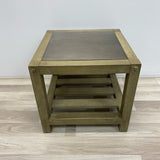 Grey Side Table with bottom Shelf