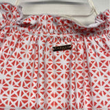 Cabana Life Size S Women's Red-White Geometric Long Sleeve Dress