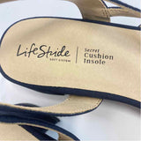 Life Stride Size 8 Women's Navy Solid Strappy Sandals