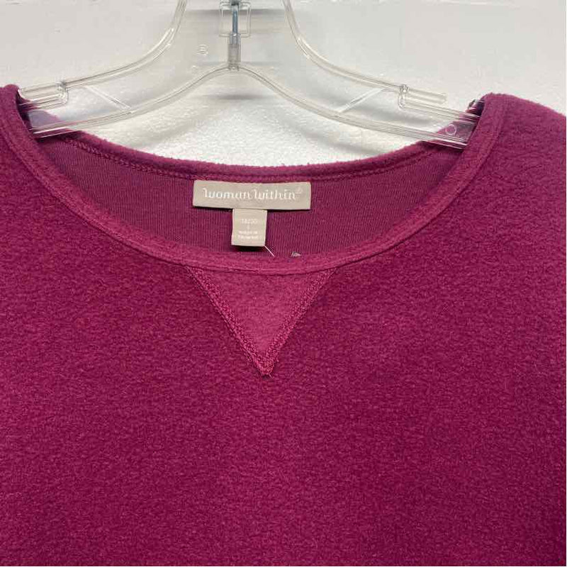 Woman Within Size XL-L Women's Cranberry Spiral Pullover Sweater