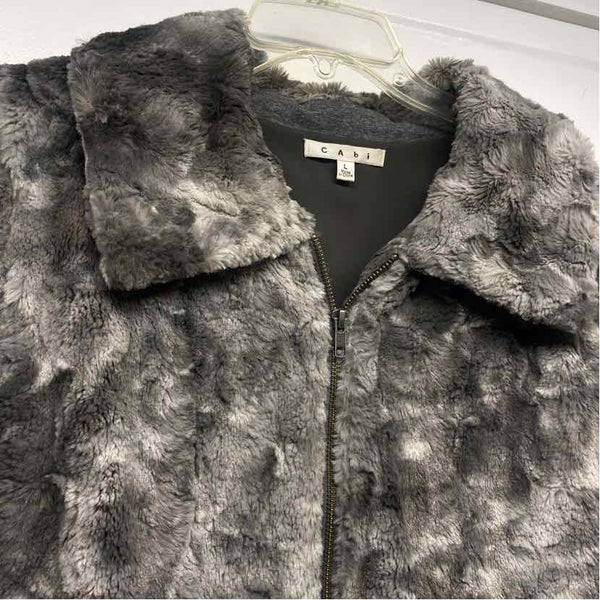 Cabi Women's Size L Gray Patchwork Zip Up Jacket