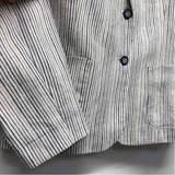 Cartonnier - Anthropologie Women's Size 4-S White-Blue Stripe Blazer Jacket