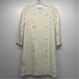 Felicity & Coco Size S Women's Offwhite Solid Long Sleeve Dress