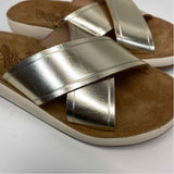 Ancient Greek Sandals Size 38-7 Women's Gold Solid Strappy Sandals