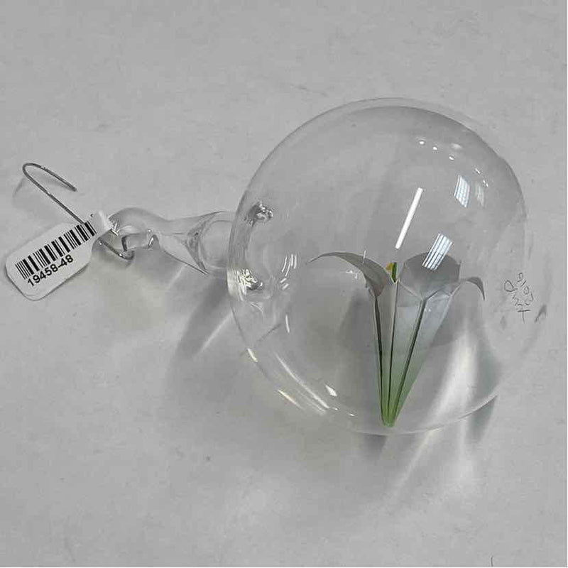 Artful Home Hanging Clear Glass Ball Ornament w Paper Lily Inside