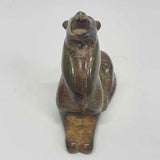Bronze Roaring Sitting Lioness Sculpture