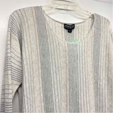 Repeat Silver Edition Size 38-S Women's Light Gray-Multi Stripe Pullover Sweater
