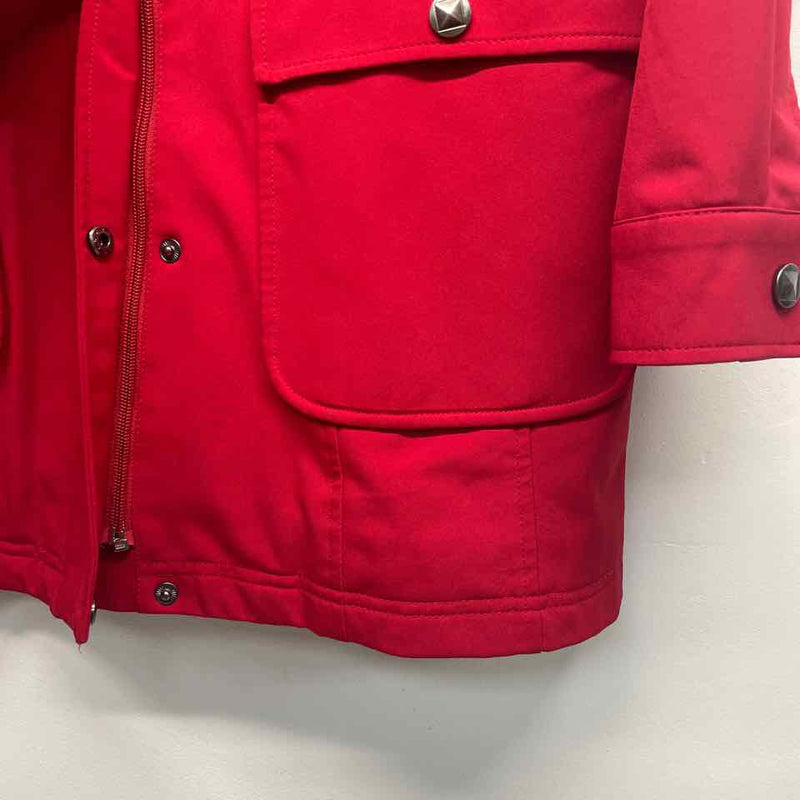 Kristen Blake Women's Size S Red Solid Zip Up Coat