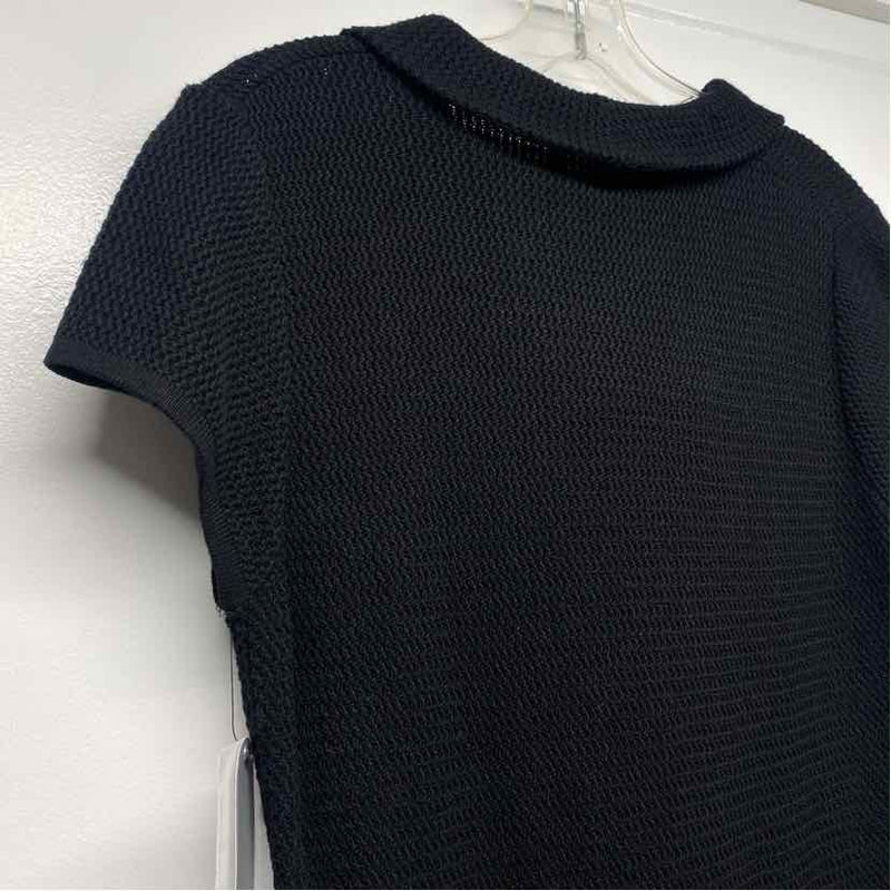 Classiques Entier Size M Women's Black Solid Cap Sleeve Short Sleeve Top