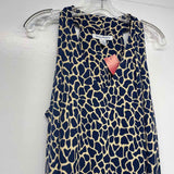 Tommy Bahama Size L Women's Navy-Tan Pattern A Line Dress