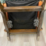 Teal-Tan Tapestry Rocking Chair