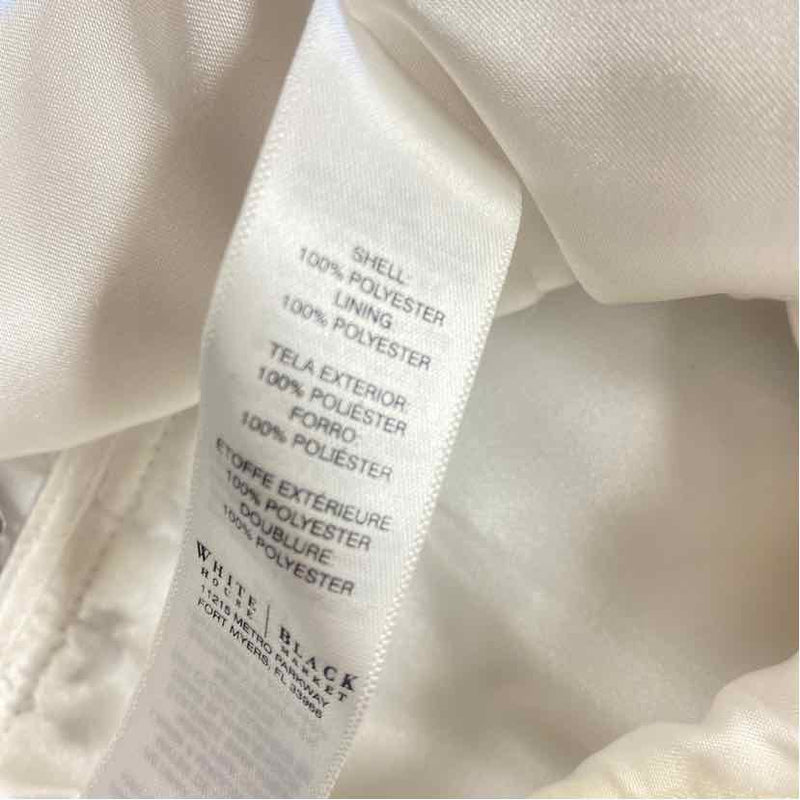 White House Black Market Size 0-XS Women's Tan-White Stripe Fit And Flare Dress