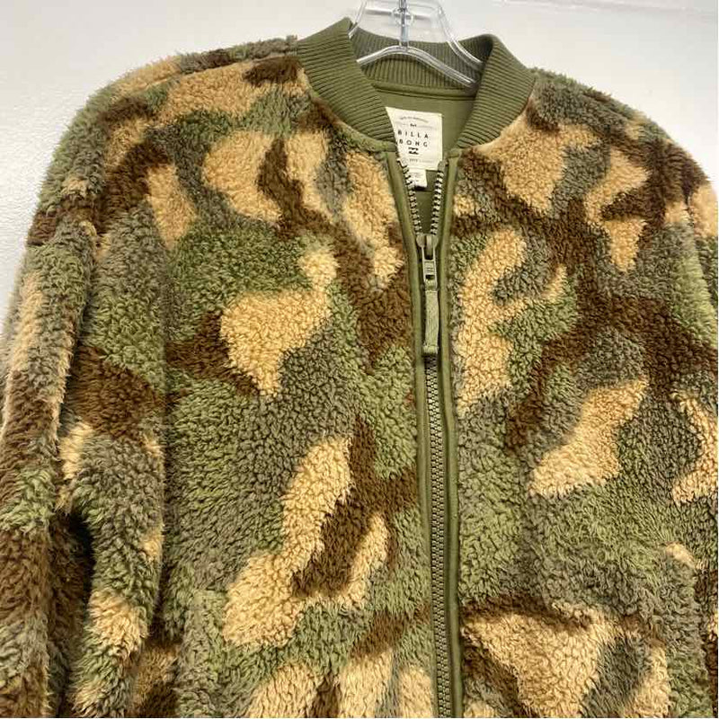 Billabong Women's Size M Tan-Multi Camoflage Zip Up Jacket