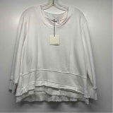Wilt Size M Women's White Solid Pullover Long Sleeve Top