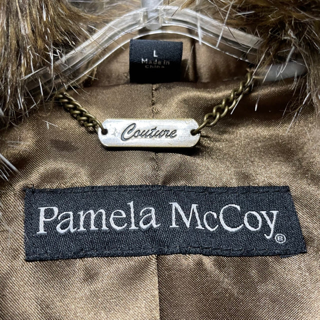 Pamela McCoy Women's Size L Tan-Brown Button Down Jacket